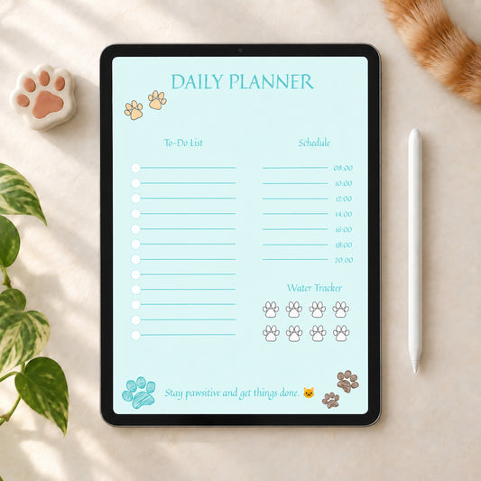 Aesthetic Cat Daily Planner for iPad & GoodNotes 🐾